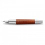 E-Motion Wood Fountain Pen with Chrome Metal Grip, Medium, Reddish Brown